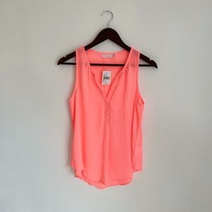 NEW Lush Pink Chiffon Flowy Tank Top Size Small
